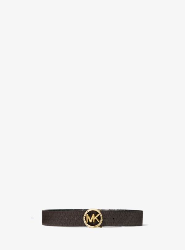 Damske Opasky Michael Kors Reversible Logo and Crocodile Embossed Hnede - Doplnky Michael Kors Vypredaj | GQWIB-9641